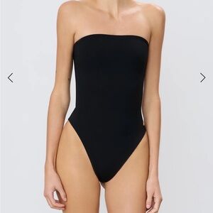 Eterne Dusty Blue Strapless One Piece Swimsuit, Sz L